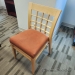 Blonde Wood Side Guest Chair with Orange Seat
